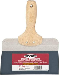 Hyde Tools - 8" Wide Flexible Blade Steel Joint Knife - Flexible, Hardwood Handle - Eagle Tool & Supply
