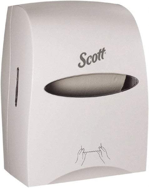 Scott - Hands Free, Plastic Paper Towel Dispenser - 16.13" High x 12.63" Wide x 10.2" Deep, 1 Roll, White - Eagle Tool & Supply