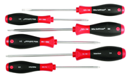 6 Piece - SoftFinish® Cushion Grip Screwdriver Set - #30291 - Includes: Slotted 4.5 - 6.5mm; Phillips #1 - 2 and Square #1 - 2 - Eagle Tool & Supply