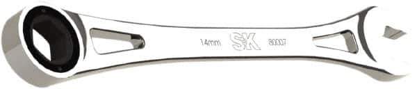 SK - 14mm 6 Point Combination Wrench - 9.44" OAL, Steel, Full Polish Finish - Eagle Tool & Supply