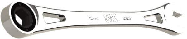 SK - 12mm 6 Point Combination Wrench - 8.56" OAL, Steel, Full Polish Finish - Eagle Tool & Supply