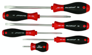 6 Piece - SoftFinish® Cushion Grip Screwdriver Set - #30294 - Includes: Slotted 4.0 - 8.0mm; Stubby 4.0mm; Phillips #1 - 2 - Eagle Tool & Supply