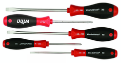 5 Piece - SoftFinish® Cushion Grip Screwdriver Set - #30295 - Includes: Slotted 3.0 - 6.5mm Phillips #1 - 2 - Eagle Tool & Supply