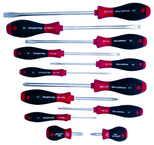 12 Piece - SoftFinish® Cushion Grip Screwdriver Set - #30297 - Includes: Slotted 3.0 - 10.0mm Phillips #0 - 3 - Eagle Tool & Supply