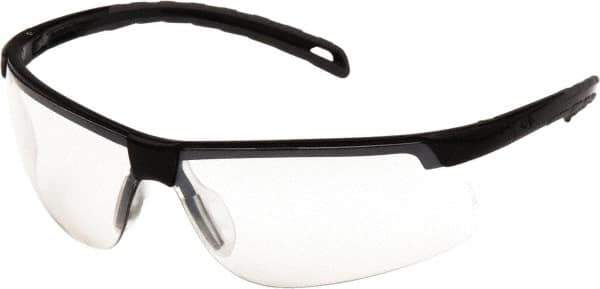PYRAMEX - Photochromic Lenses, Framed Safety Glasses - Scratch Resistant, Black Polycarbonate Frame, Size Universal, Wrap Around - Eagle Tool & Supply