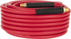 PRO-SOURCE - 1/4" ID x 0.4921" OD 50' Long Multipurpose Air Hose - MNPT x MNPT Ends, 300 Working psi, -40 to 180°F, 1/4" Fitting, Red - Eagle Tool & Supply