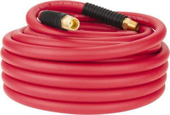 PRO-SOURCE - 1/2" ID x 0.7874" OD 50' Long Multipurpose Air Hose - MNPT x MNPT Ends, 300 Working psi, -40 to 180°F, 1/2" Fitting, Red - Eagle Tool & Supply