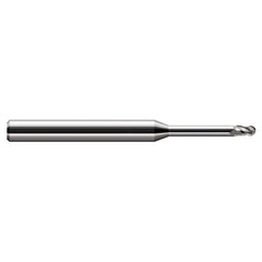 Harvey Tool - Ball End Mills; Mill Diameter (Decimal Inch): 0.0130 ; Number of Flutes: 3 ; Length of Cut (Decimal Inch): 0.0190 ; Material: Solid Carbide ; Overall Length (Inch): 2-1/2 ; Overall Length (Decimal Inch): 2.50000 - Exact Industrial Supply