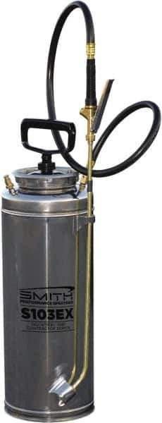 Smith Performance Sprayers - 3.5 Gal Chemical Safe Garden Hand Sprayer - Stainless Steel Tank, Wide Mouth, Reinforced Hose - Eagle Tool & Supply