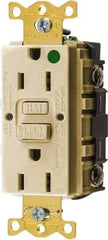 Hubbell Wiring Device-Kellems - 1 Phase, 5-15R NEMA, 125 VAC, 15 Amp, GFCI Receptacle - 2 Pole, Back and Side Wiring, Hospital Grade - Eagle Tool & Supply