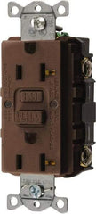 Hubbell Wiring Device-Kellems - 1 Phase, 5-20R NEMA, 125 VAC, 20 Amp, GFCI Receptacle - 2 Pole, Back and Side Wiring, Commercial Grade - Eagle Tool & Supply