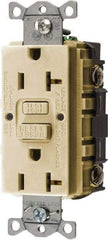 Hubbell Wiring Device-Kellems - 1 Phase, 5-20R NEMA, 125 VAC, 20 Amp, GFCI Receptacle - 2 Pole, Back and Side Wiring, Commercial Grade - Eagle Tool & Supply