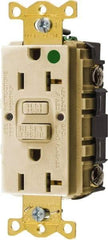 Hubbell Wiring Device-Kellems - 1 Phase, 5-20R NEMA, 125 VAC, 20 Amp, GFCI Receptacle - 2 Pole, Back and Side Wiring, Hospital Grade - Eagle Tool & Supply