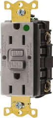 Hubbell Wiring Device-Kellems - 1 Phase, 5-15R NEMA, 125 VAC, 15 Amp, GFCI Receptacle - 2 Pole, Back and Side Wiring, Hospital Grade - Eagle Tool & Supply