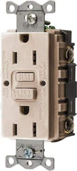 Hubbell Wiring Device-Kellems - 1 Phase, 5-15R NEMA, 125 VAC, 15 Amp, GFCI Receptacle - 2 Pole, Back and Side Wiring, Commercial Grade - Eagle Tool & Supply