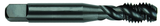 10-32 Dia. - GH2 - 3 FL - Premium HSS - Black Oxide Semi Bottoming Spiral FL Tap - Eagle Tool & Supply