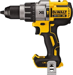 DeWALT - 20 Volt 1/2" Metal Ratcheting Chuck Cordless Hammer Drill - 0 to 38,250 BPM, 0 to 450, 0 to 1,300 & 0 to 2,000 RPM, Reversible - Eagle Tool & Supply