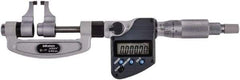 Mitutoyo - 0 to 1" Range, 0.001mm Graduation, Mechanical Outside Micrometer - Ratchet Stop Thimble, Accurate to 0.00025" - Eagle Tool & Supply