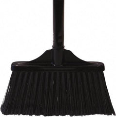 O-Cedar - 10" Wide, Black PET Bristles, 30" Metal Handle, Angled Broom - Flagged - Eagle Tool & Supply