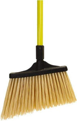 O-Cedar - 13" Wide, Yellow PET Bristles, 48" Fiberglass Handle, Angled Broom - 48 Inch Handle Length - Eagle Tool & Supply