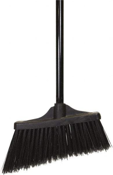 O-Cedar - 10" Wide, Black PET Bristles, 48" Metal Handle, Angled Broom - Flagged - Eagle Tool & Supply