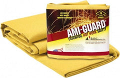 Auburn Mfr - 8' High x 6' Wide x 0.055" Thick Fiberglass Welding Curtain - Yellow, Grommet - Eagle Tool & Supply