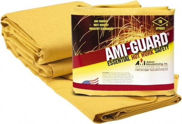 Auburn Mfr - 8' High x 6' Wide x 0.03" Thick Fiberglass Welding Curtain - Yellow, Grommet - Eagle Tool & Supply