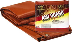 Auburn Mfr - 8' High x 8' Wide x 0.016" Thick Fiberglass Welding Curtain - Red, Grommet - Eagle Tool & Supply