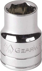 GearWrench - 1/4" Drive, Standard Hand Socket - 12 Points, Alloy Steel, Full Polish Finish - Eagle Tool & Supply