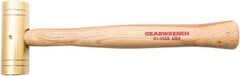 GearWrench - 2 Lb Nonsparking Brass Hammer - 13" OAL, 1-1/2" Face Diam, Hickory Handle - Eagle Tool & Supply