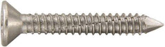 Powers Fasteners - 1/4" Diam, 2-3/4" OAL, Phillips Drive, Concrete Screw & Masonry Fastener - Stainless Steel, Passivated Finish, Includes #3 Phillips Bit - Eagle Tool & Supply