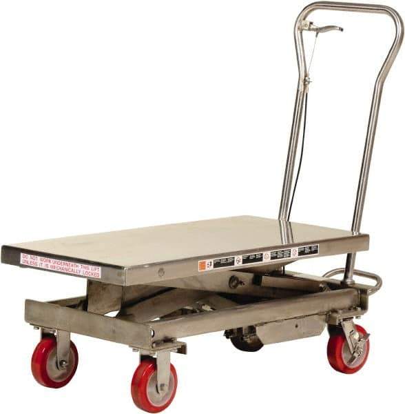 Vestil - 1,000 Lb Capacity Manual Scissor Lift - 17" to 40" Lift Height, 40" Platform Length x 20-1/2" Platform Width - Eagle Tool & Supply