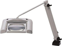 Waldmann Lighting - 35 Inch, Articulated, Clamp Mounted, LED, White, Magnifying Task Light - 13.20 Watt, 120 Volt, 1.75x Magnification, 165mm Wide - Eagle Tool & Supply