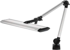 Waldmann Lighting - 40 Inch, Articulated, Clamp Mounted, LED, Silver, General Purpose Task Light - 34 Watt, 100 to 240 Volt, Nonmagnifying - Eagle Tool & Supply