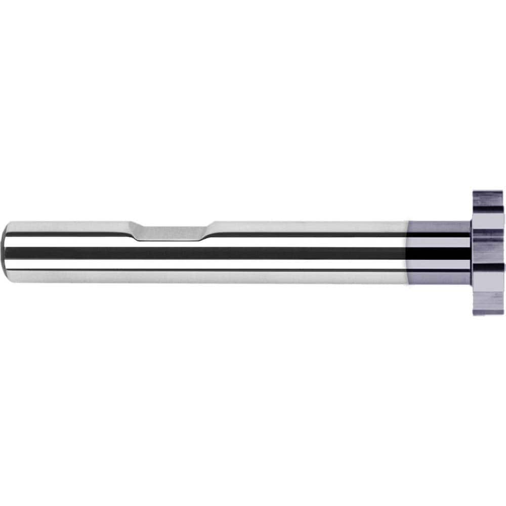 Harvey Tool - 1/2" Cut Diam, 3/32" Cut Width, 1/4" Shank, Straight-Tooth Woodruff Keyseat Cutter - Exact Industrial Supply