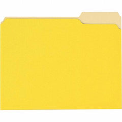 Universal One - 8-1/2 x 11", Letter Size, Yellow, File Folders with Top Tab - 11 Point Stock, 1/3 Tab Cut Location - Eagle Tool & Supply