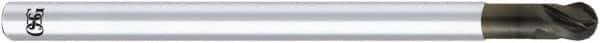 OSG - 1/2" Diam, 2" LOC, 4 Flute Solid Carbide Ball End Mill - Diamond Finish, Single End, 5" OAL, 1/2" Shank Diam, Spiral Flute - Eagle Tool & Supply