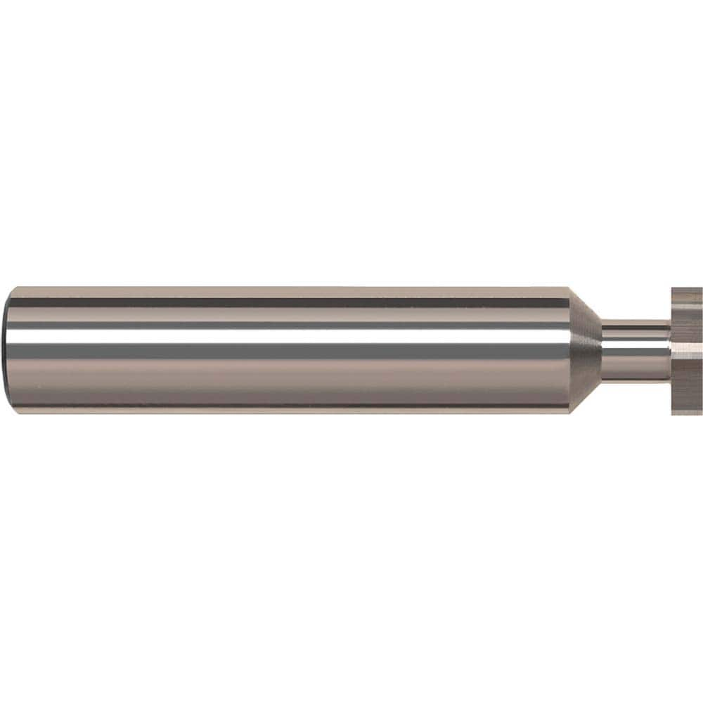 Woodruff Keyseat Cutter: 0.25″ Cut Dia, 0.125″ Cut Width, 1/4″ Shank Dia, Straight Tooth 2-1/2″ OAL, 4 Teeth, Solid Carbide