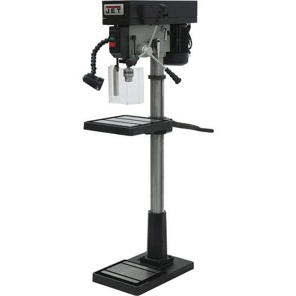 Jet - 17" Swing, Step Pulley Drill Press - 12 Speed, 1 hp, Single Phase - Eagle Tool & Supply