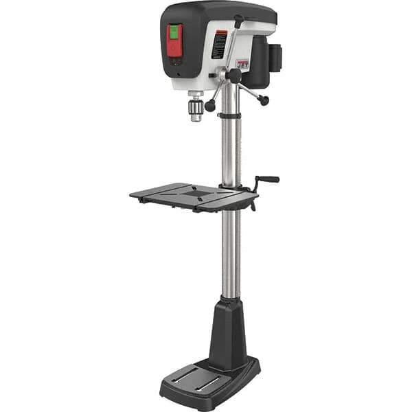 Jet - 15" Swing, Step Pulley Drill Press (Woodworking) - 16 Speed, 3/4 hp, Single Phase - Eagle Tool & Supply