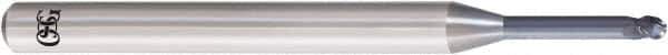 OSG - 6mm Diam, 4.5mm LOC, 3 Flute Solid Carbide Ball End Mill - WXS Finish, Single End, 70mm OAL, 6mm Shank Diam, Spiral Flute - Eagle Tool & Supply