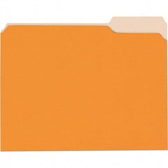 Universal One - 8-1/2 x 11", Letter Size, Orange/Light Orange, File Folders with Top Tab - 11 Point Stock, 1/3 Tab Cut Location - Eagle Tool & Supply