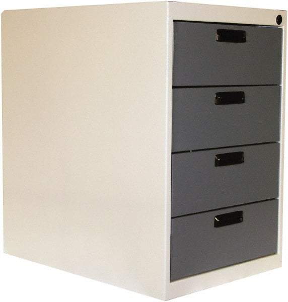 Proline - 4 Drawer, Modular Storage Cabinet - 16 Gauge Steel, 18" Wide x 26" Deep x 27-1/2" High, Blue/White - Eagle Tool & Supply