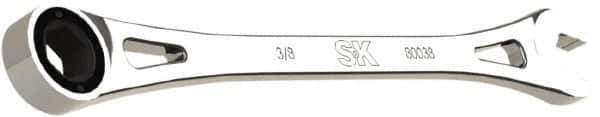 SK - 3/8" 6 Point Combination Wrench - 7-3/4" OAL, Steel, Full Polish Finish - Eagle Tool & Supply