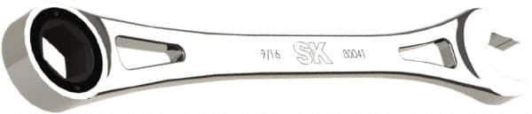 SK - 9/16" 6 Point Combination Wrench - 9.44" OAL, Steel, Full Polish Finish - Eagle Tool & Supply