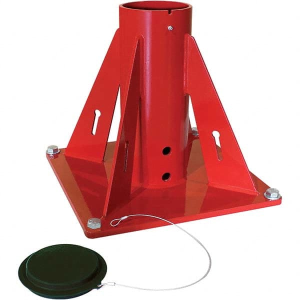 THERN - Davit Crane Bases Base Type: Pedestal Base Finish/Coating: Red Powder Coat - Eagle Tool & Supply