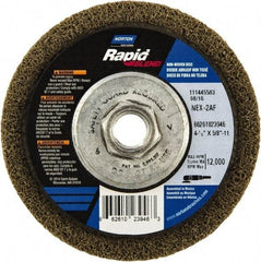 Norton - 4-1/2" Wheel Diam, 4/5" Wheel Thickness, 5/8" Arbor Hole, Type 27 Depressed Center Wheel - Fine Grade, Aluminum Oxide - Eagle Tool & Supply