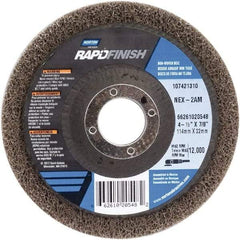 Norton - 4-1/2" Medium Grade Aluminum Oxide Deburring Disc - 7/8" Center Hole, Arbor Connection - Eagle Tool & Supply