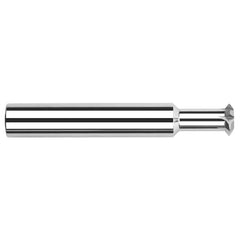 Harvey Tool - 5/64° 5/64" Cut Diam, 0.043" Cut Width, 1/8" Shank, Solid Carbide Double-Angle Cutter - Exact Industrial Supply