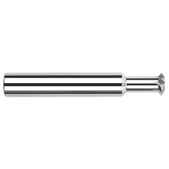 Harvey Tool - 1/4° 1/4" Cut Diam, 5/64" Cut Width, 1/4" Shank, Solid Carbide Double-Angle Cutter - Exact Industrial Supply